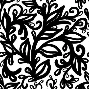 Seamless pattern black white abstract  illustration Stock Illustration
