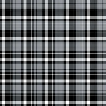 Seamless pattern in black, white and cold gray colors for plaid, fabric, 스톡 일러스트