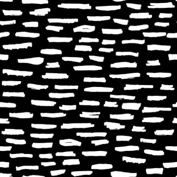 Seamless pattern black white horizontal lines chalk grid design, abstract sim Stock Illustration