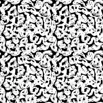 Seamless pattern black white leopard panther fur design, abstract simple line Illustrazione stock