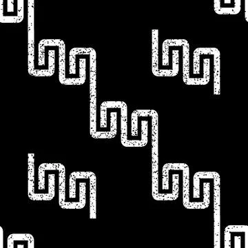 Seamless pattern with black zigzag lines texture 5  8140 Illustrazione stock