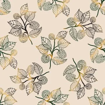 Seamless pattern with blackberries Stock Illustration