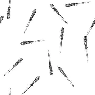 Seamless pattern blade letter opener sketch hand drawn Stock Illustration