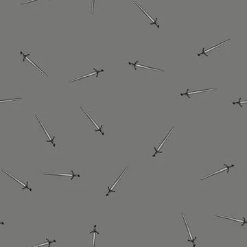 Seamless pattern blade medieval sword cartoon vector Illustrazione stock