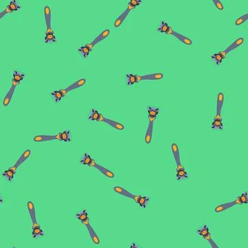 Seamless pattern blade shaver handle cartoon vector Illustration