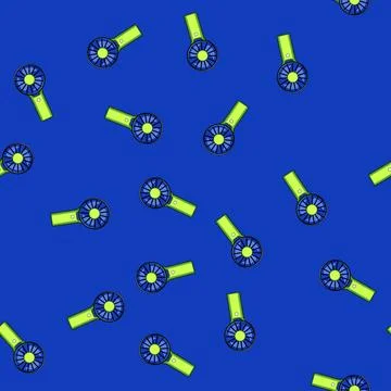 Seamless pattern bladeless hand electric fan cartoon vector Stock Illustration