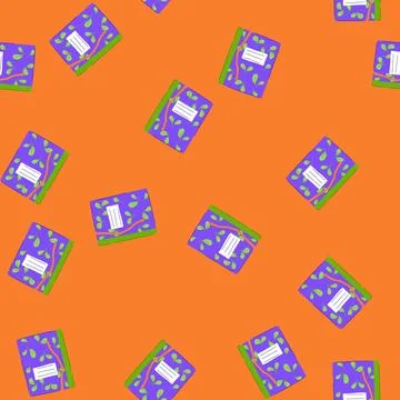 Seamless pattern blank notebook cartoon vector Stock Illustration
