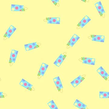 Seamless pattern blank paper bag cartoon vector Illustration