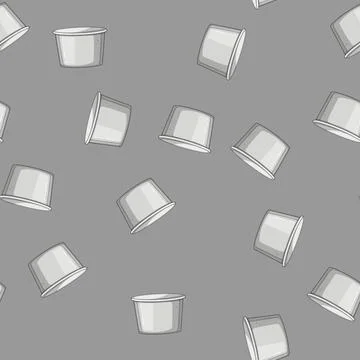 Seamless pattern blank paper cup cartoon vector Stock Illustration