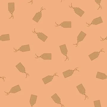 Seamless pattern blank paper tag cartoon vector sign color Stock Illustration