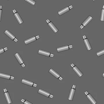 Seamless pattern blank thermos bottle cartoon vector Stock Illustration