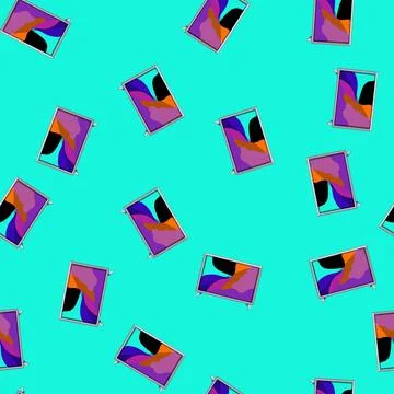 Seamless pattern blank tv screen cartoon vector イラスト素材