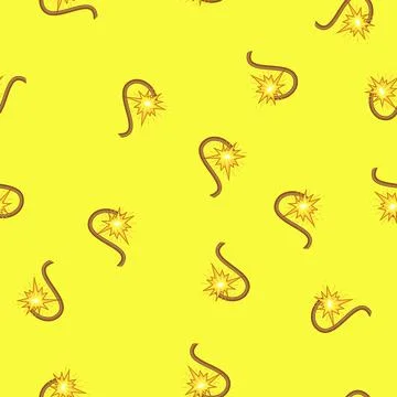 Seamless pattern blasting dynamite fuse cartoon vector 库存插图