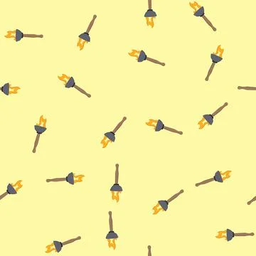 Seamless pattern blaze torch fire cartoon vector Ilustração Stock