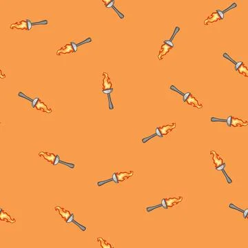 Seamless pattern blaze torch fire cartoon vector 库存插图