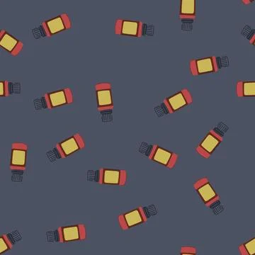 Seamless pattern blend essential oil bottle cartoon vector Stock Illustration