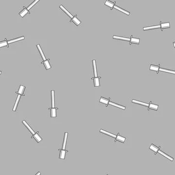 Seamless pattern Blind rivet, an isolated mechanical fastener element, showin イラスト素材