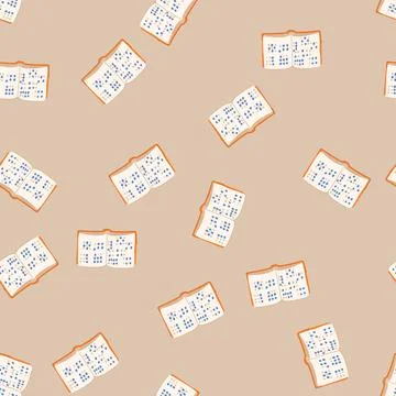 Seamless pattern blindness braille textbook cartoon vector Stock Illustration