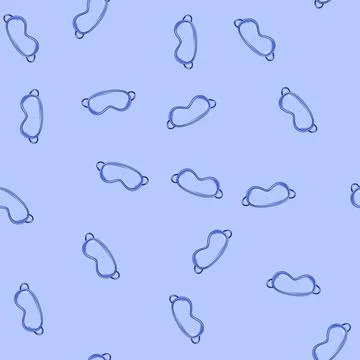 Seamless pattern blockout sleep mask eye cartoon vector Illustrazione stock
