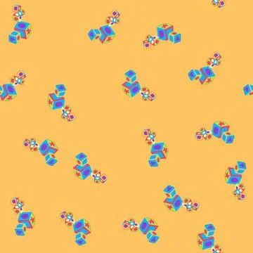 Seamless pattern blocks stacking toy cartoon vector Stock Illustration