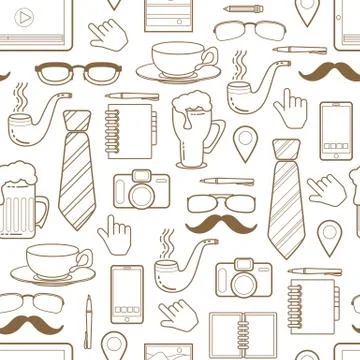 Seamless pattern with Blog objects. Vector illustration. Illustrazione stock