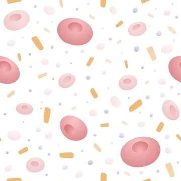 Seamless pattern of blood cells in plasma 스톡 일러스트