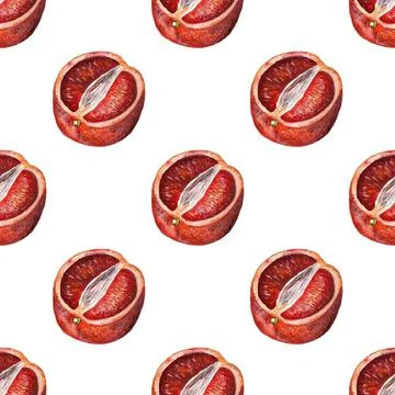 Seamless pattern with blood oranges Stock Illustration