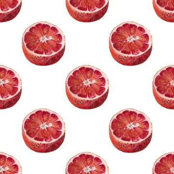 Seamless pattern with blood oranges Stock Illustration