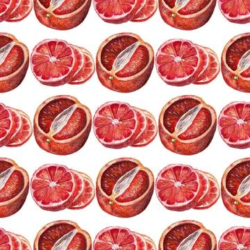 Seamless pattern with blood oranges Stock Illustration