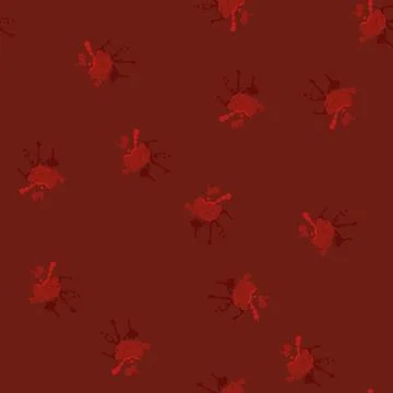 Seamless pattern Blood splatter creating an uneven stain with drops and small 스톡 일러스트