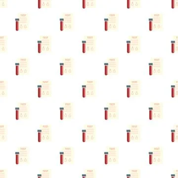 Seamless pattern of blood test tubes and medical reports Stock Illustration