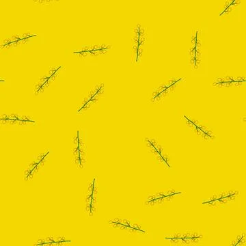 Seamless pattern bloom flower branch cartoon vector Illustrazione stock
