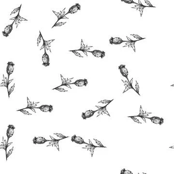 Seamless pattern bloom marigold sketch hand drawn Stock Illustration