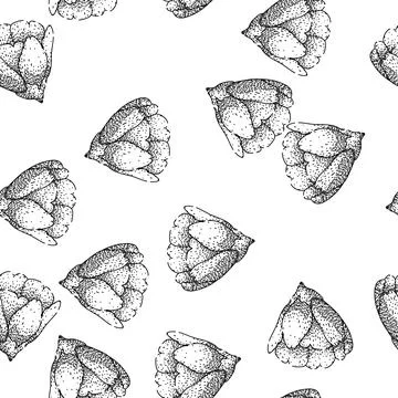 Seamless pattern blossom sakura sketch hand drawn Stock Illustration