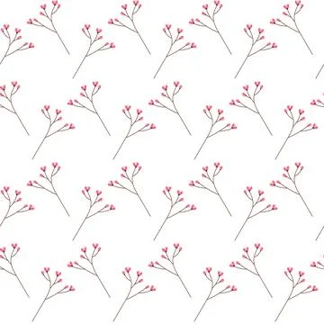 Seamless pattern of blossom twigs in trendy soft shades. Springtime abstract Stock Illustration