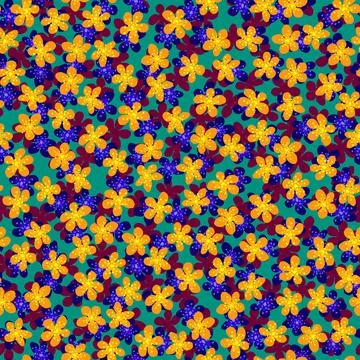 Seamless pattern with blossoming Japanese cherry sakura branches.Colored flow Stock Illustration