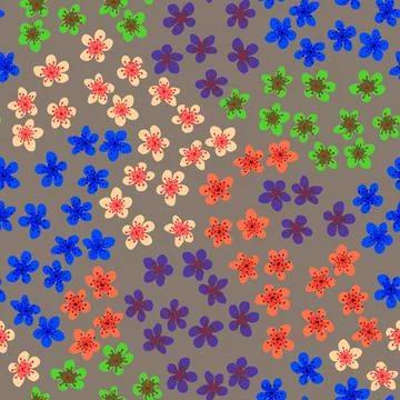 Seamless pattern with blossoming Japanese cherry sakura for fabric, packaging Stock Illustration
