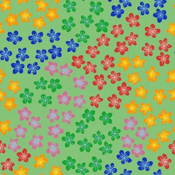 Seamless pattern with blossoming Japanese cherry sakura for fabric, packaging Stock Illustration