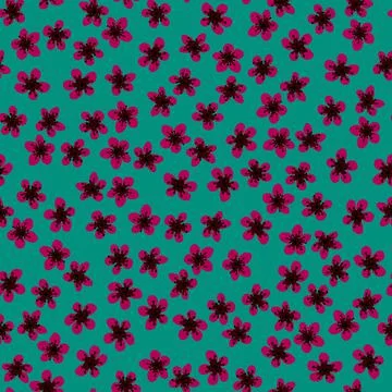 Seamless pattern with blossoming Japanese cherry sakura for fabric, packaging Stock Illustration