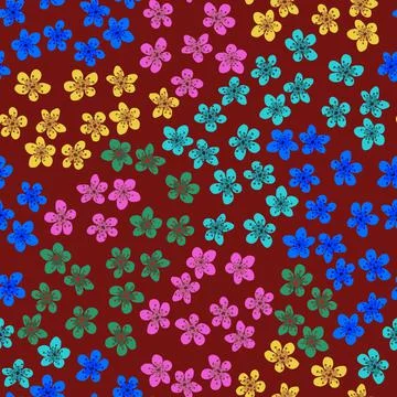 Seamless pattern with blossoming Japanese cherry sakura for fabric, packaging Stock-Illustration