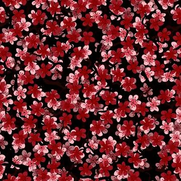 Seamless pattern with blossoming Japanese cherry sakura branches for fabric,p Stock Illustration