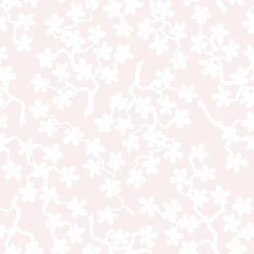 Seamless pattern with blossoming Japanese cherry sakura branches for fabric,  Stock Illustration
