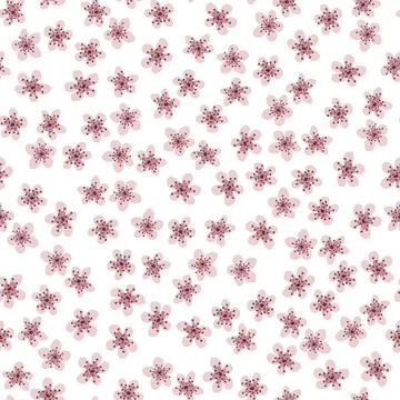 Seamless pattern with blossoming Japanese cherry sakura for fabric, packaging Stock Illustration
