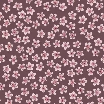 Seamless pattern with blossoming Japanese cherry sakura for fabric, packaging Illustrazione stock