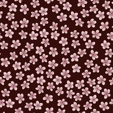 Seamless pattern with blossoming Japanese cherry sakura for fabric, packaging Stock Illustration