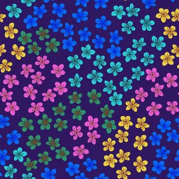 Seamless pattern with blossoming Japanese cherry sakura for fabric, packaging Stock-Illustration