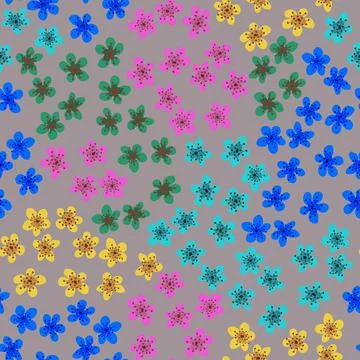 Seamless pattern with blossoming Japanese cherry sakura for fabric, packaging Illustrazione stock