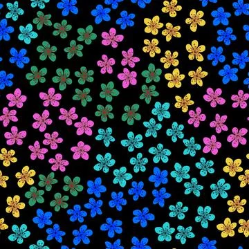 Seamless pattern with blossoming Japanese cherry sakura for fabric, packaging Stock Illustration