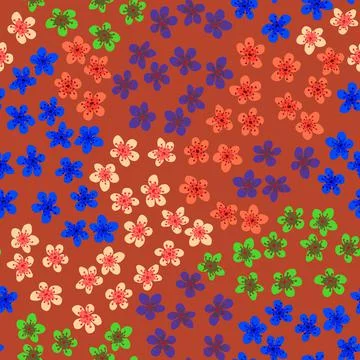 Seamless pattern with blossoming Japanese cherry sakura for fabric, packaging Stock-Illustration