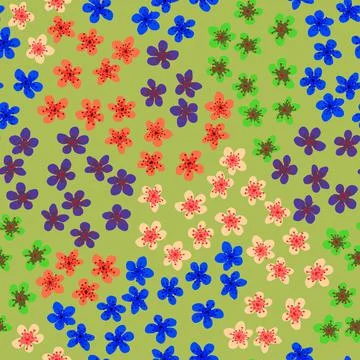 Seamless pattern with blossoming Japanese cherry sakura for fabric, packaging Stock Illustration